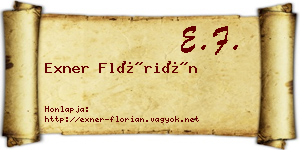Exner Flórián névjegykártya